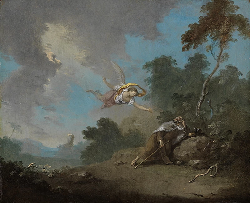 Il profeta Elia viene nutrito da un angelo nel deserto - Staatliche Kunsthalle Karlsruhe